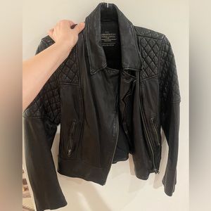 Vintage All Saints Biker Jacket size 6 black